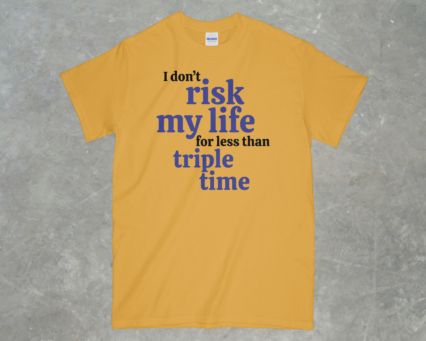 I Don't risk my life for less than triple time shirt